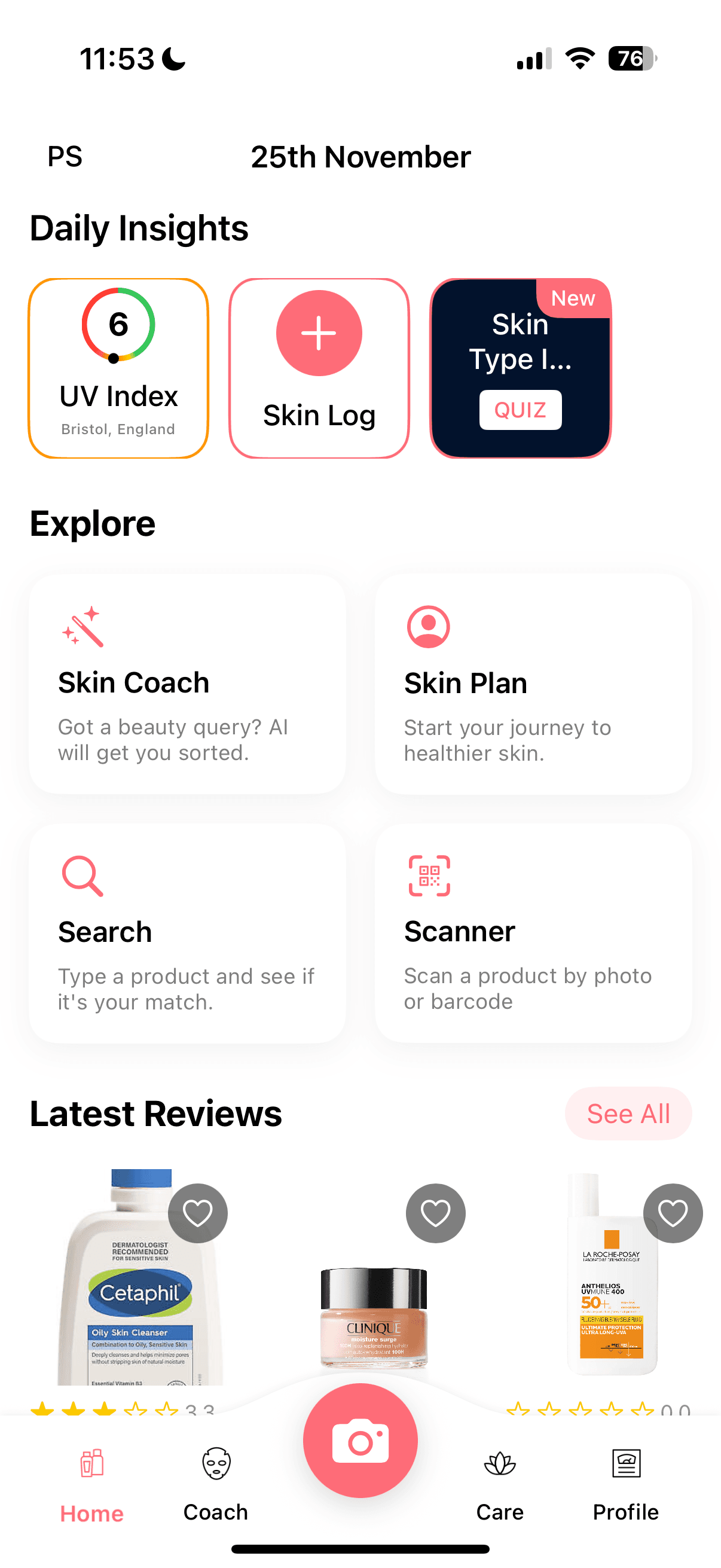 Peak Skin app — skincare product scanner and ingredient checker